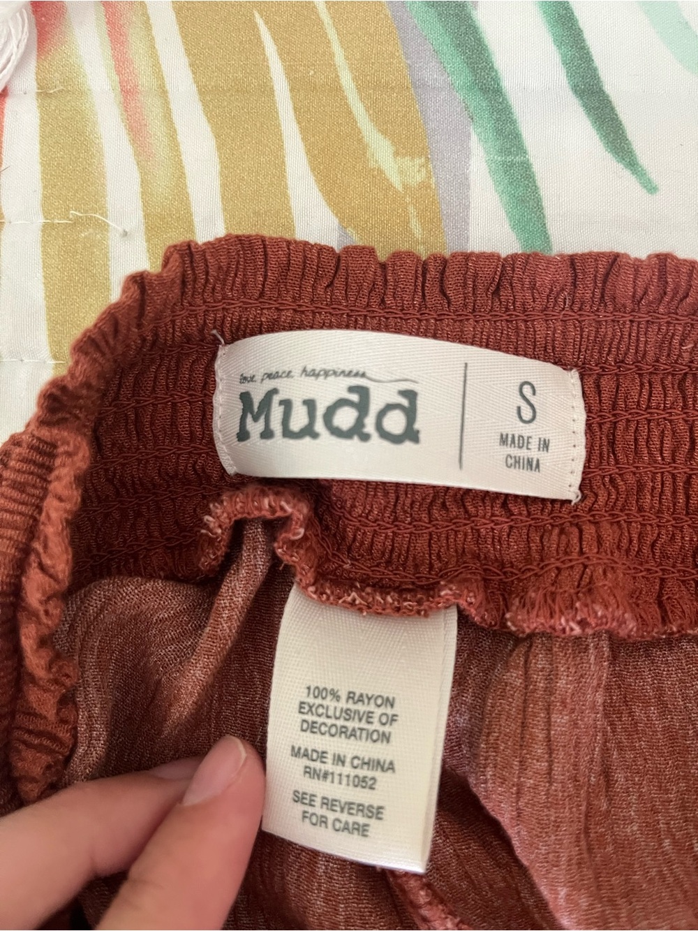 VINTAGE Mudd Wide-Leg Drawstring Pants - Rust Ombre - Picture 2 of 2